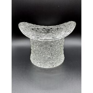 Fenton Ice Bucket Wine Holder Daisy Button Pattern Lg Clear Glass Vintage READ